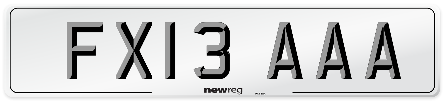 FX13 AAA Number Plate from New Reg